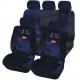 Housse de siège auto sport racing bleu et noir 16 pièces 