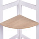Etagère d'angle meuble d'angle à 4 niveaux bibliothèque support de plantes en mdf, 32x32x138cm, blanc-naturel helloshop26 20_0002780 