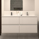 Meuble de salle de bain 120cm double vasque - 4 tiroirs - blanc - ida 