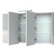 Armoire de toilette éclairante 120 cm 3 portes miroirs blanc brillant prise ute - juno intérieur 