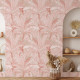 Papier peint rose jungle tropicale 