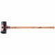 Marteau de frappeur HALDER SIMPLEX Caoutchouc chargé avec pied intégré / caoutchouc chargé avec boîtier en fonte malléable, manche en bois hickory de haute qualité - D=60 mm - 3022.261 
