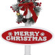 Lampadaire avec Père Noël Blanc et rouge 81x40x188 cm PVC 