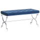 Banc 99 cm Velours et acier inoxydable - Couleur au choix Bleu