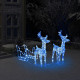 Décoration de Noël Rennes et traîneau 160 LED 130 cm Acrylique - Couleur d'éclairage au choix Bleu