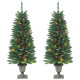 Sapins de Noël artificiels 2 pcs 100 LED 120 cm - Couleur au choix 