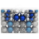 Boules de Noël 100 pcs 3 / 4 / 6 cm - Couleur au choix Bleu argenté