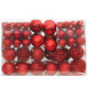 Ensemble de boules de Noël 111 pièces polystyrène - Couleur au choix Rouge