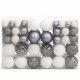 Ensemble de boules de Noël 111 pièces polystyrène - Couleur au choix Blanc-Gris