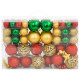 Ensemble de boules de Noël 111 pièces polystyrène - Couleur au choix Vert-rouge-doré