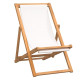 Chaise de terrasse teck 56 x 105 x 96 cm - Couleur au choix Crème