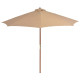 Parasol d'extérieur avec mât en bois 300 cm - Couleur au choix Taupe