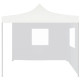 Tente de réception pliable avec 2 parois 2x2 m acier - Couleur au choix Blanc