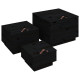 Boîtes de rangement avec couvercles 3 pcs bois massif de pin - Couleur au choix 