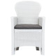 Chaise de jardin 2pcs et coussin Plastique Aspect de rotin - Couleur au choix Blanc