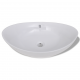 Luxueuse vasque céramique ovale avec trop plein 59 x 38,5 cm 