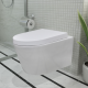 vidaXL Toilette suspendue au mur avec réservoir caché Céramique Blanc 