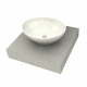 vidaXL Comptoir en béton avec 1 Vasque à poser céramique Ovale 