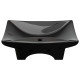 Lavabo rectangulaire en céramique noir de luxe avec trop-plein et trou 