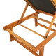 Chaise longue Bois d'acacia solide et textilène 