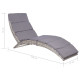 Chaise longue pliable avec coussin Résine tressée Gris 