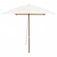 Vidaxl parasol avec poteau en bois 200 x 300 cm blanc crème 
