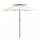 Vidaxl parasol de terrasse 270 x cm poteau en bois blanc crème 