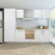 Vidaxl armoire de cuisine et frigo encastré 7 pcs blanc brillant 270cm 