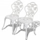 Vidaxl chaise de bistro 2 pcs blanc 41x49x81,5 cm aluminium 
