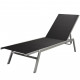 Vidaxl chaise longue textilène noir 