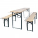 Vidaxl table avec 2 bancs 220 cm bois de sapin 
