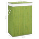 Panier à linge avec 2 sections bambou vert 72 L 