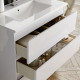 Ensemble meuble de salle de bain 120cm double vasque + colonne de rangement - blanc 