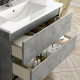 Meuble de salle de bain 140cm double vasque - 6 tiroirs - sans miroir - palma - ciment (gris) 