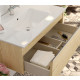 Meuble de salle de bain 120 cm simple vasque - 2 tiroirs - pena - bambou (chêne clair) 