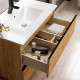 Meuble de salle de bain 80cm simple vasque - 2 tiroirs - sans miroir - toura - roble (chêne clair) 