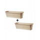 Jardinière millesia 50x18x15cm chapelu - lot de 2 - coloris au choix Beige
