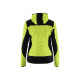 Veste tricoté capuche femme  49312117 jaune fluo-noir 