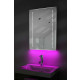 Miroir toilette horloge, rétrolumineux, bluetooth, anti-buée, capteur k185paud 