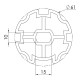 Kit adaptateur pour moteur de volet roulant filaire ø 45 mm dans tube zf ø 64 mm 