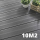 Kit Terrasse Composite ATLANTA 10m²  - Anti-insectes - Garantie 15 ans - Anti-glisse - Face Lisse/ Rainurée - Terrasse Bois - Couleur au choix Gris-ciment