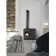 Poele mixte buches et granulés carolo mix anthracite 