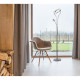 Lampadaire chromé techno 1 ampoule 180 cm 