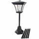 Lampadaire solaire noir sur pied 4 leds 
