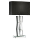 Lampe de table, pied miroir et abat-jour tissu noir 