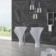 Lavabo totem ovale - solid surface - 67x90 cm - arum 