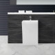 Lavabo totem rectangulaire - solid surface blanc mat 58x83 cm - slide 