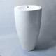 Lavabo totem rond - céramique blanc - 50x85 cm - ove 
