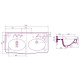 Lavabo sur colonnettes double vasques Louxor Blanc Sarreguemines 