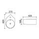 Lave main d'angle rond - céramique - 42x27 cm - style 